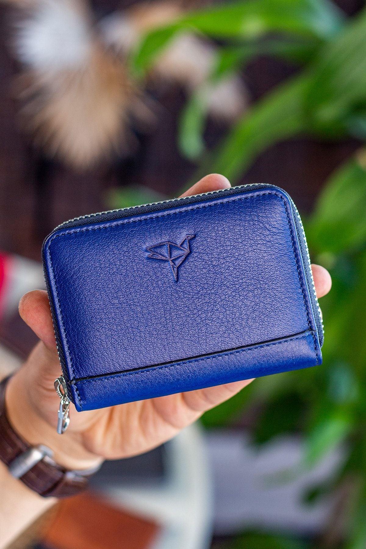 Portefeuille unisexe en cuir véritable Crazy Leather zippé avec porte-monnaie – Taba Sydney - Justyol