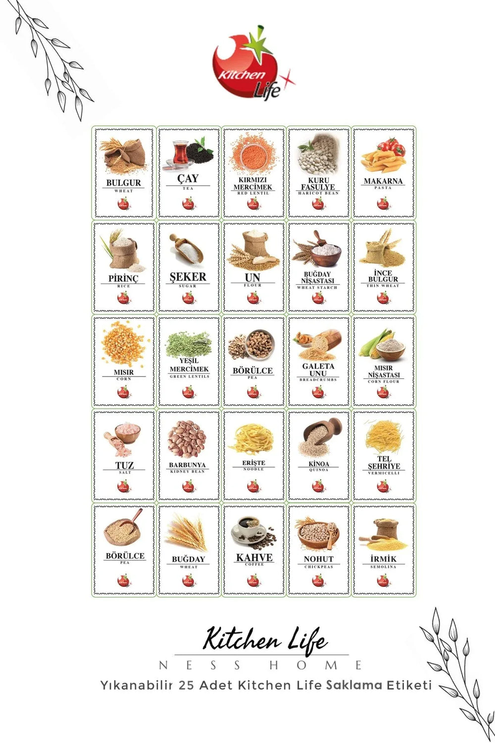 25 étiquettes autocollantes lavables pour boîtes de rangement