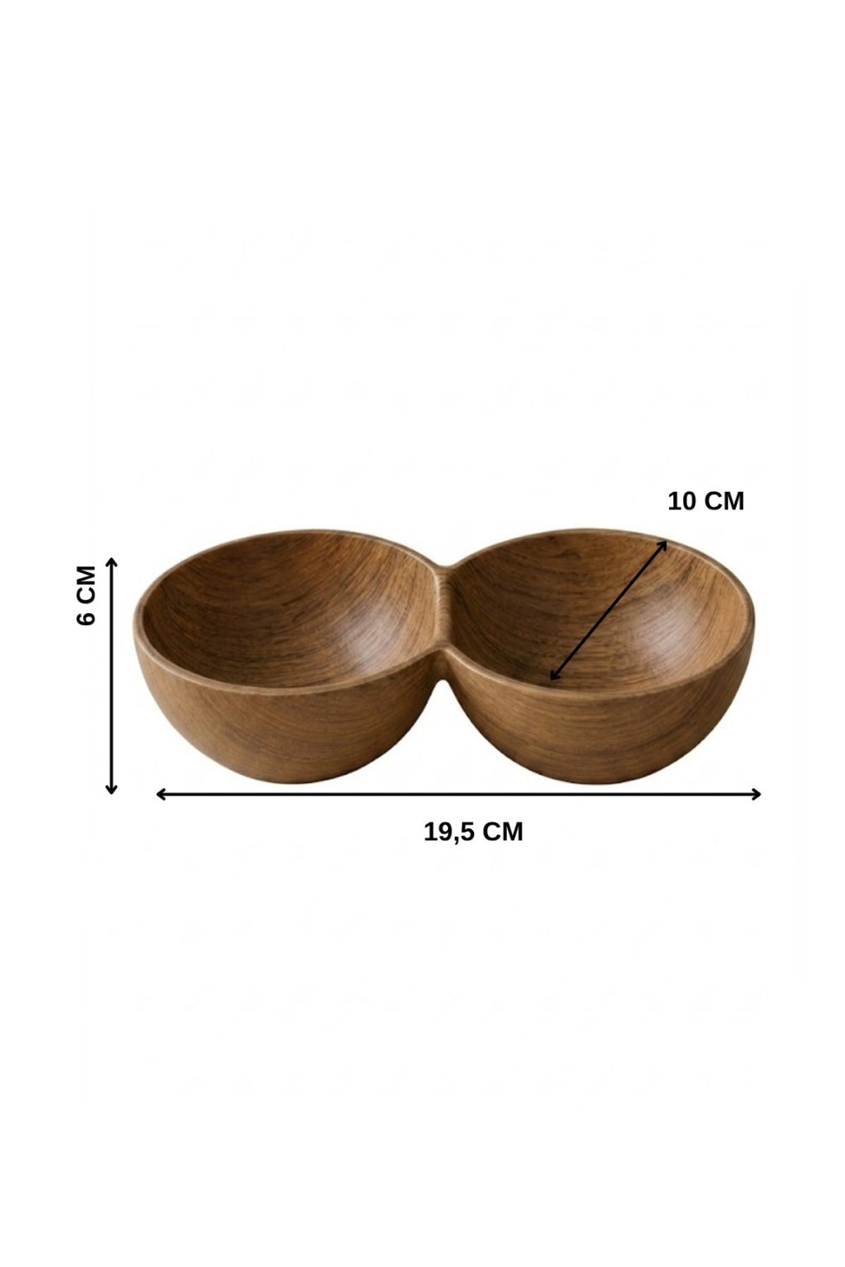 Set de 4 Bols à 2 Compartiments Effet Acacia