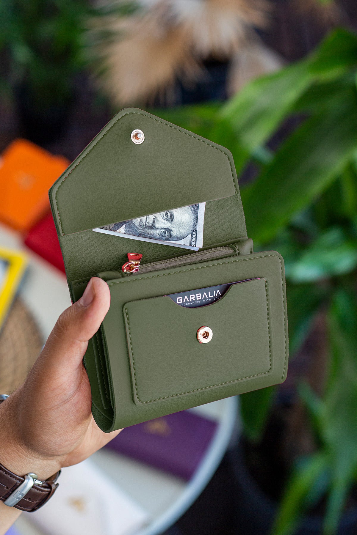 Portefeuille Femme Mini Violet Prune en Cuir Vegan avec Porte-Monnaie et Multi-Compartiments Cartes