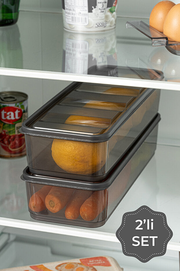 Set de 2 Organisateurs de Réfrigérateur 1,65 L