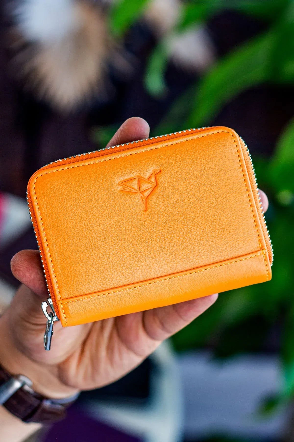 Portefeuille unisexe en cuir véritable Crazy Leather zippé avec porte-monnaie – Taba Sydney - Justyol
