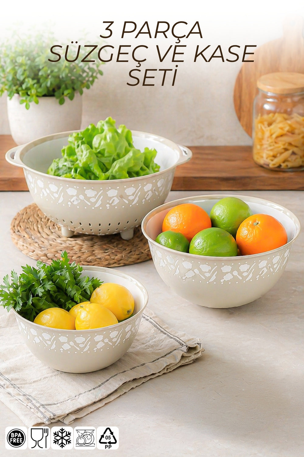 Set de 3 Pièces Passoire et Bols – Cuisine Pratique