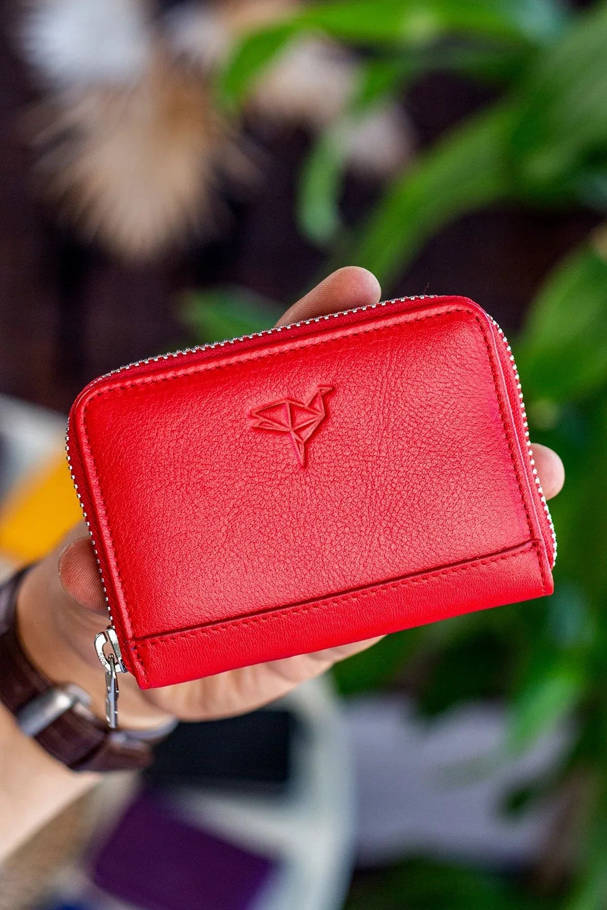Portefeuille unisexe en cuir véritable Crazy Leather zippé avec porte-monnaie – Taba Sydney - Justyol