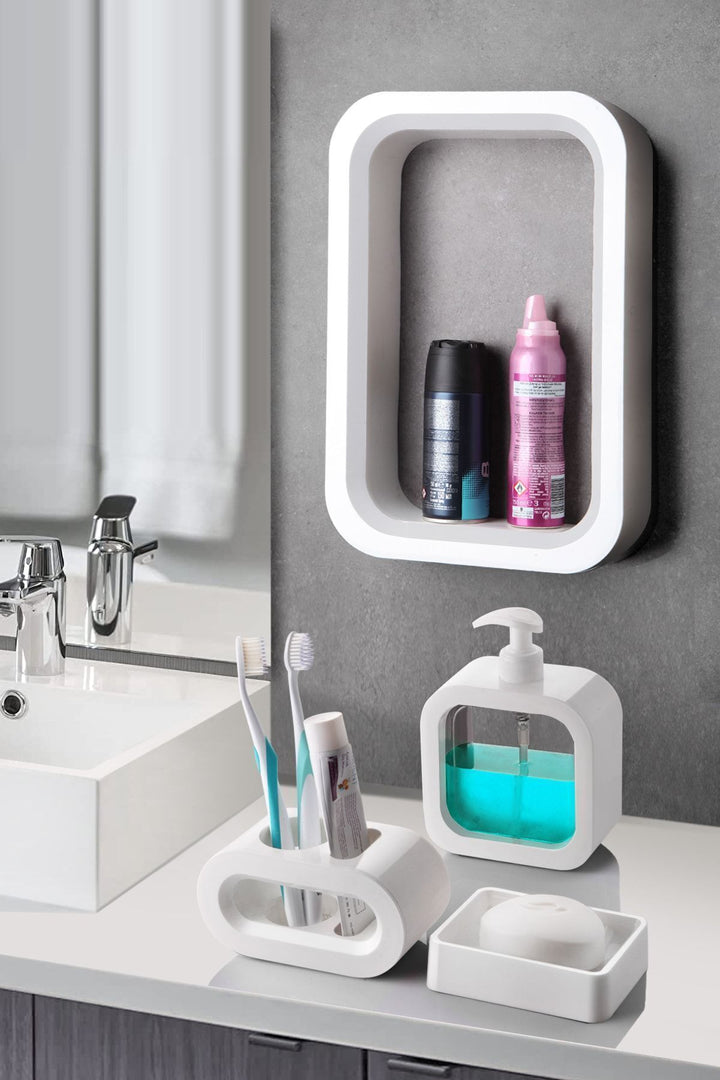 Set de salle de bain blanc en acrylique 4 pièces – Design moderne, résistant à l’eau