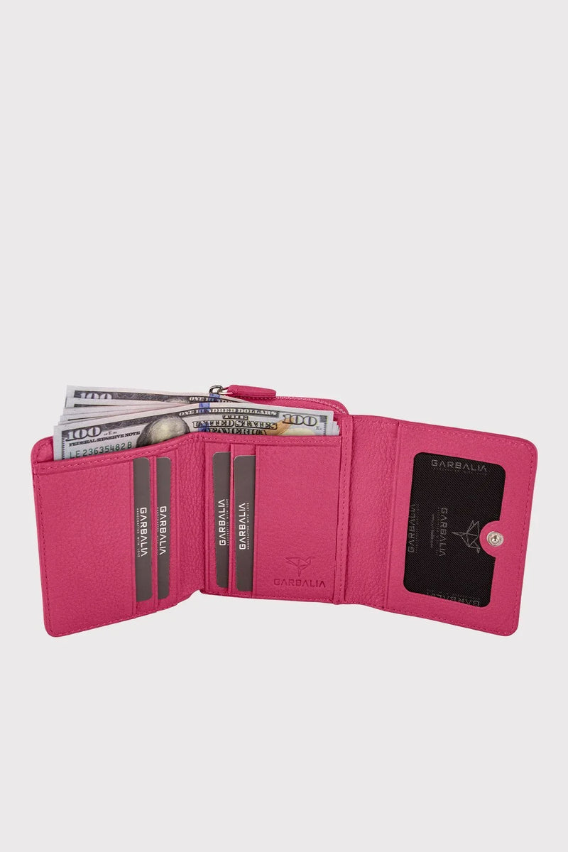 Portefeuille Femme en Cuir Véritable Fuchsia – Moon