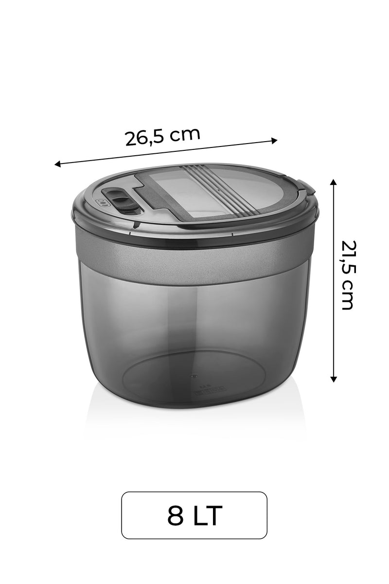 Lot de 2 Grands Bocaux de Conservation Ronds Hermétiques avec Couvercle à Clips