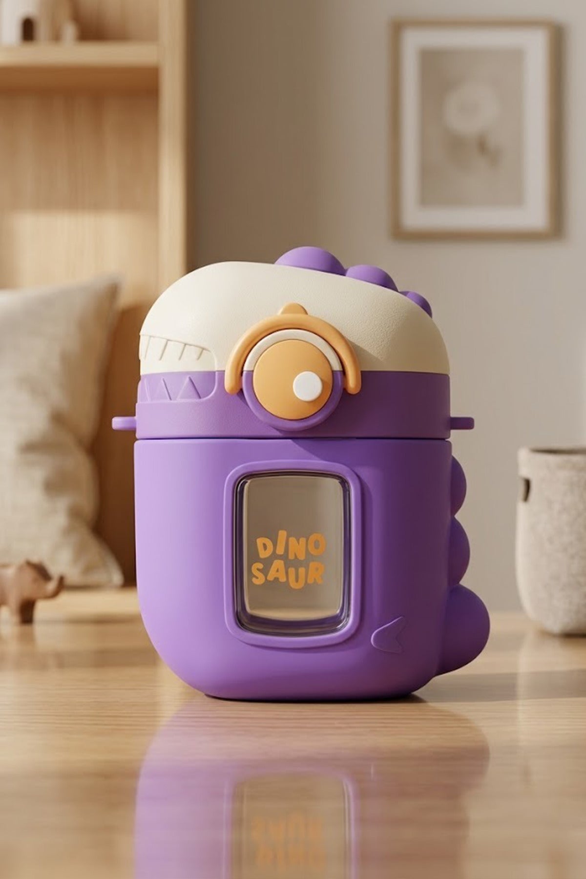 Gourde Enfant 500 ml Dinosaure avec Paille et Housse Silicone