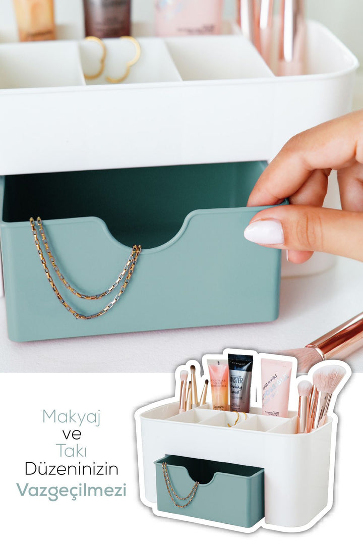 Organisateur de maquillage et bijoux à tiroir – 7 compartiments pour bureau