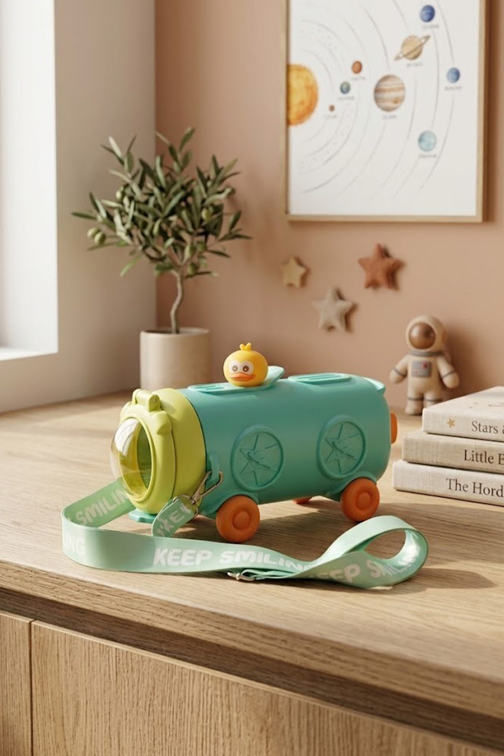 Gourde Enfant 500 ml Astronaute avec Paille et Bandoulière