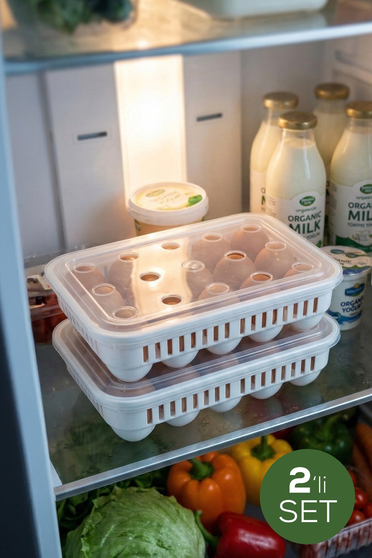 Boîte de rangement pour 15 œufs avec couvercle transparent