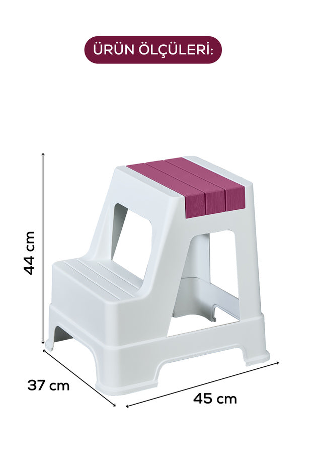 Tabouret Marchepied en Plastique Antidérapant à 2 Marches – Usage Domestique