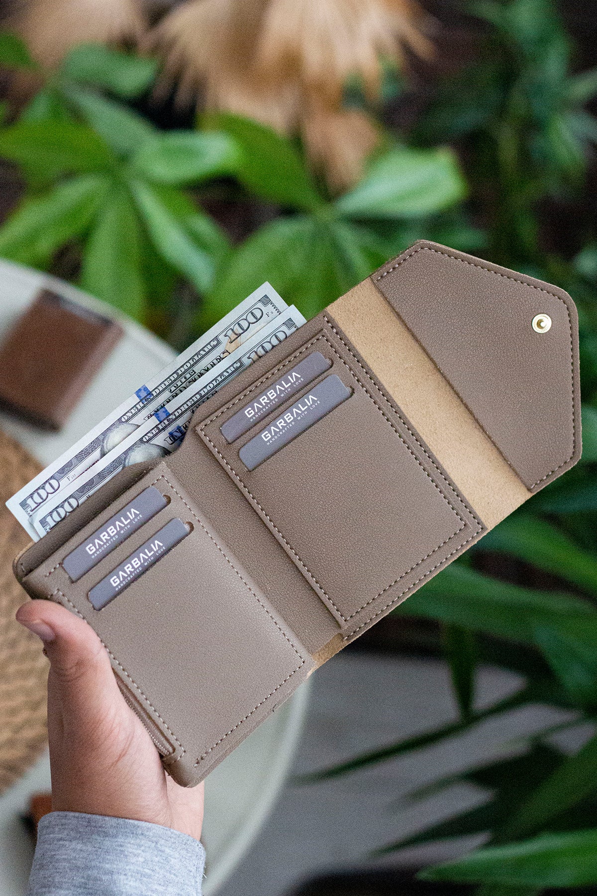 Portefeuille Femme Mini Violet Prune en Cuir Vegan avec Porte-Monnaie et Multi-Compartiments Cartes