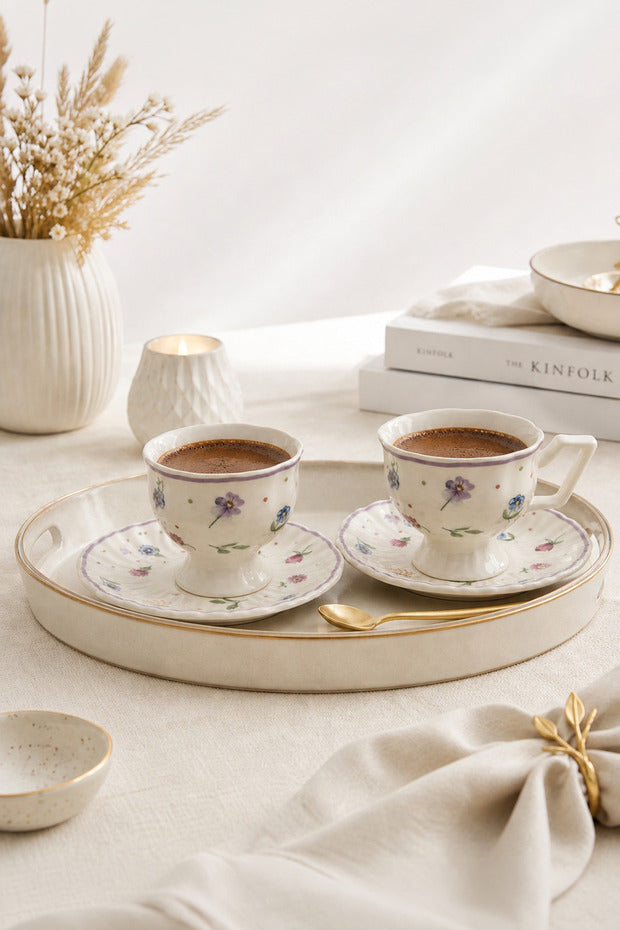 Service à Café en Porcelaine 4 Pièces pour 2 Personnes – 100 ml