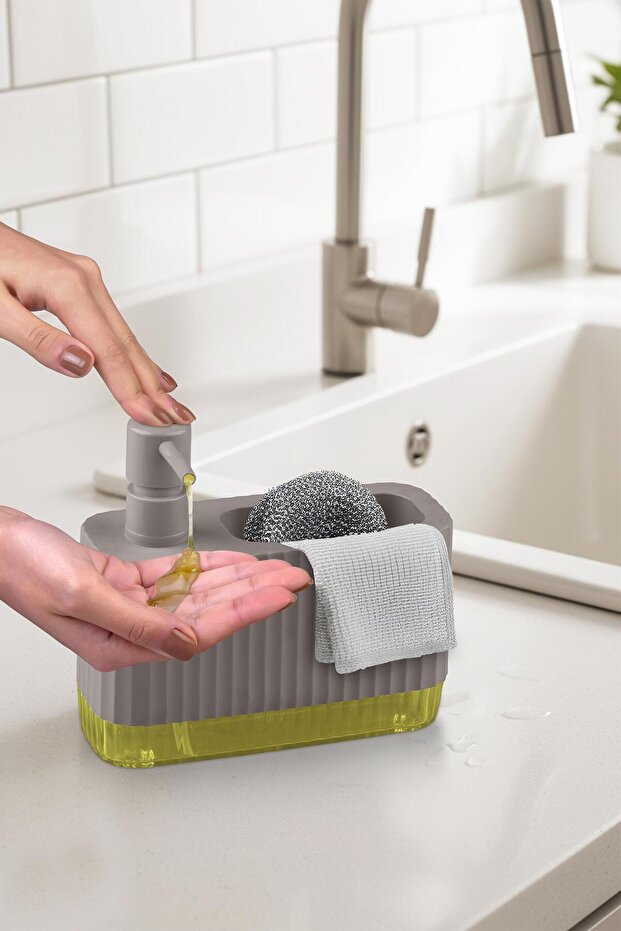 Distributeur de Savon Liquide avec Porte-Éponge