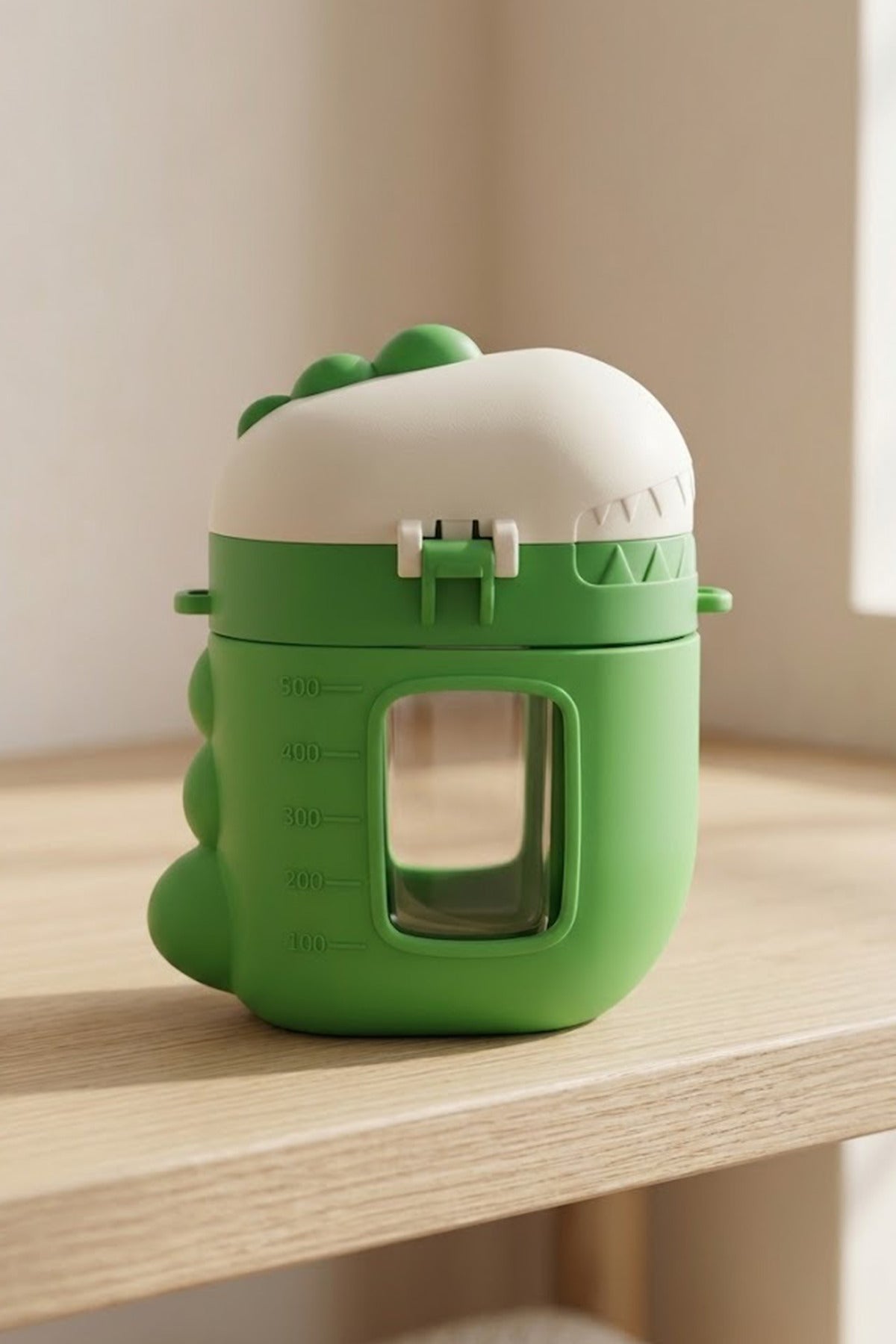 Gourde Enfant 500 ml Dinosaure avec Paille et Housse Silicone