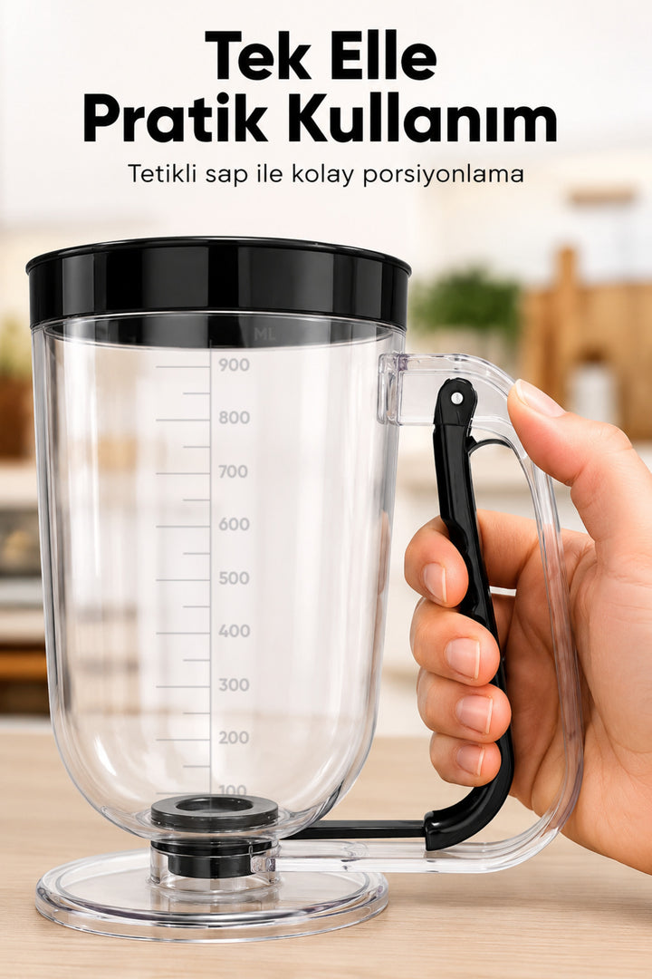 Distributeur de Pâte 900 ml – Verseur Anti-Goutte pour Pancakes, Gaufres et Muffins