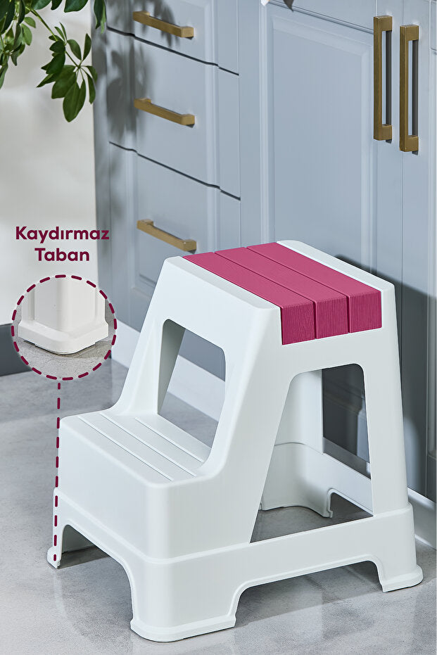 Tabouret Marchepied en Plastique Antidérapant à 2 Marches – Usage Domestique