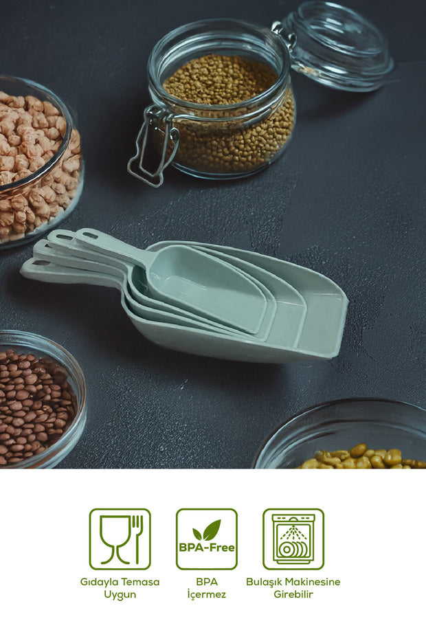 Lot de 4 Pelles Doseuses en Plastique pour Aliments