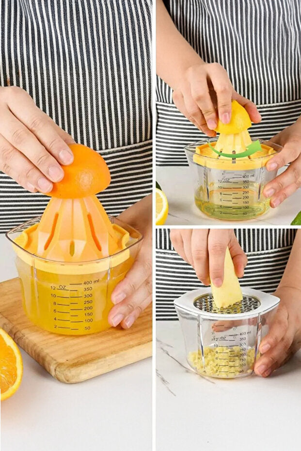 Kitchen Life Presse-Agrumes 4 en 1 avec Verre Doseur