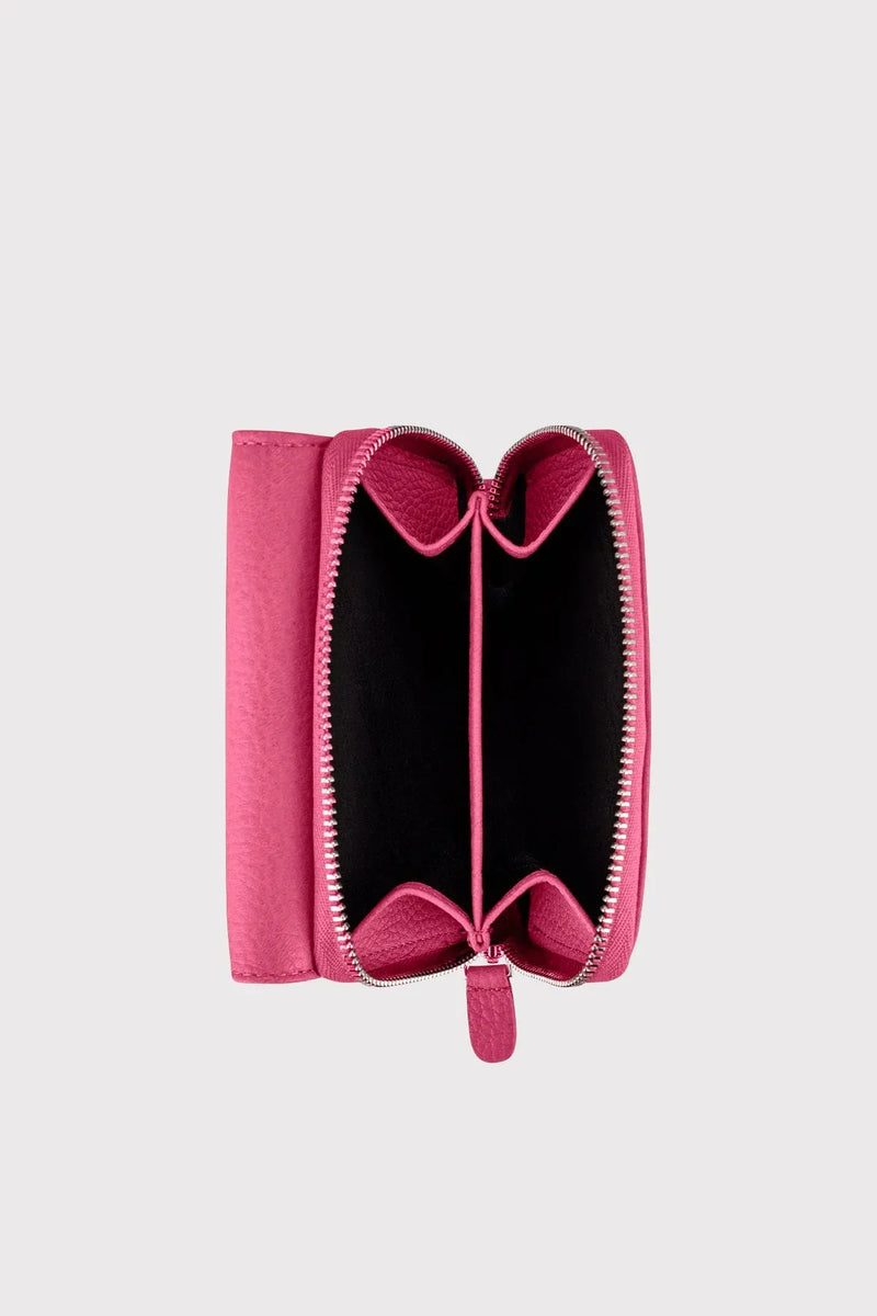 Portefeuille Femme en Cuir Véritable Fuchsia – Moon