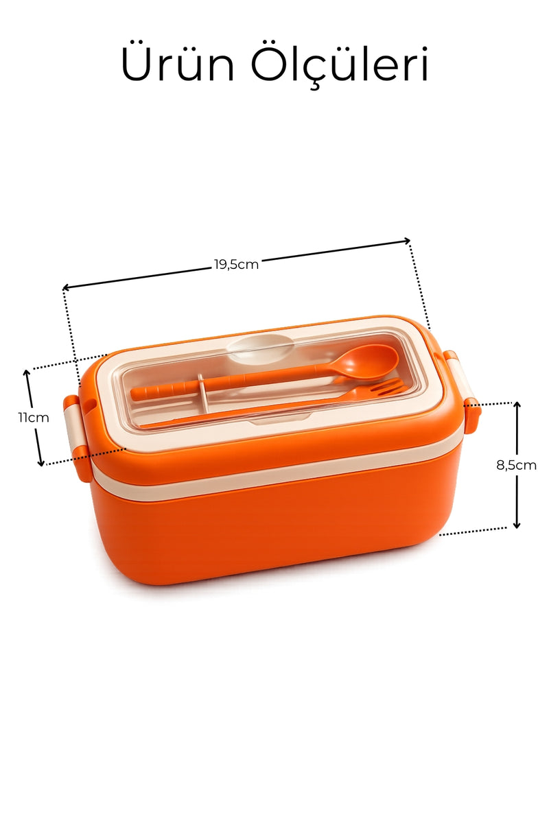 Lunch Box Compartimentée avec Cuillère et Fourchette – 3 Compartiments