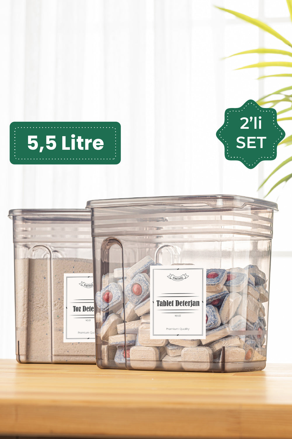 Boîte de rangement pour détergent 5,5 L avec couvercle verrouillable – Organisation hygiénique et pratique