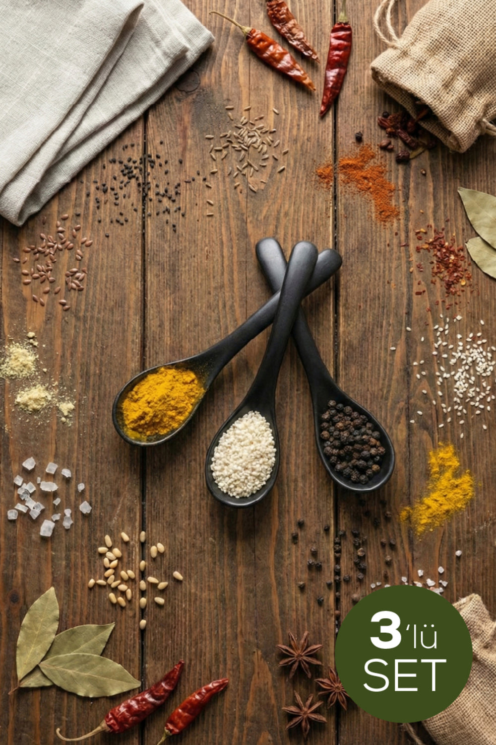 Lot de 3 Cuillères à Épices en Plastique – Accessoires de Cuisine