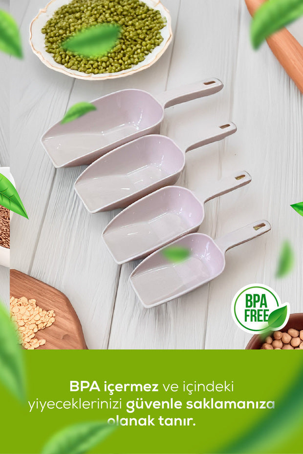 Lot de 4 Pelles Doseuses en Plastique pour Aliments