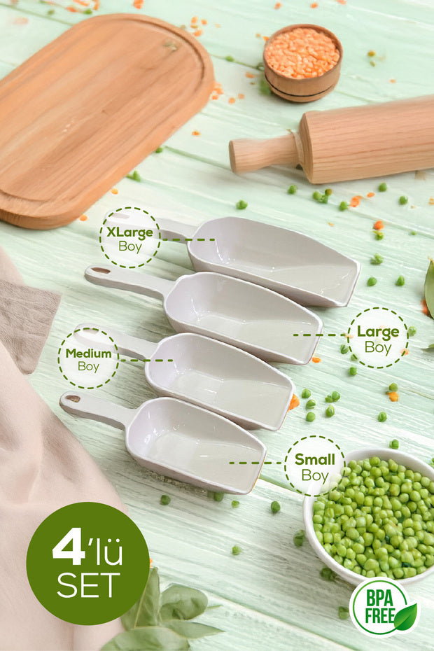 Lot de 4 Pelles Doseuses en Plastique pour Aliments