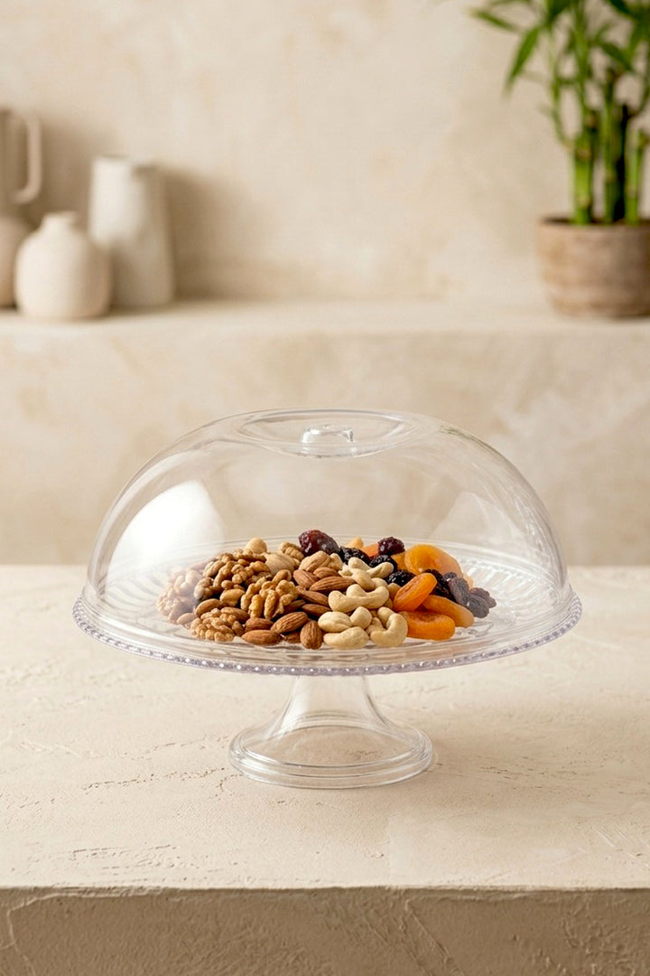Plateau à Gâteau avec Couvercle et Support 29,5 cm