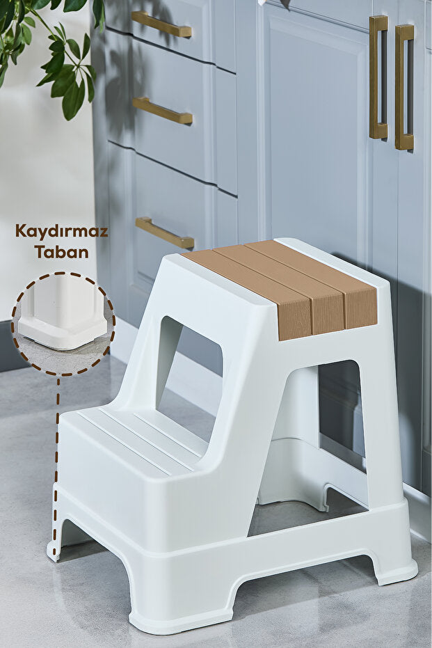 Tabouret Marchepied en Plastique Antidérapant à 2 Marches – Usage Domestique