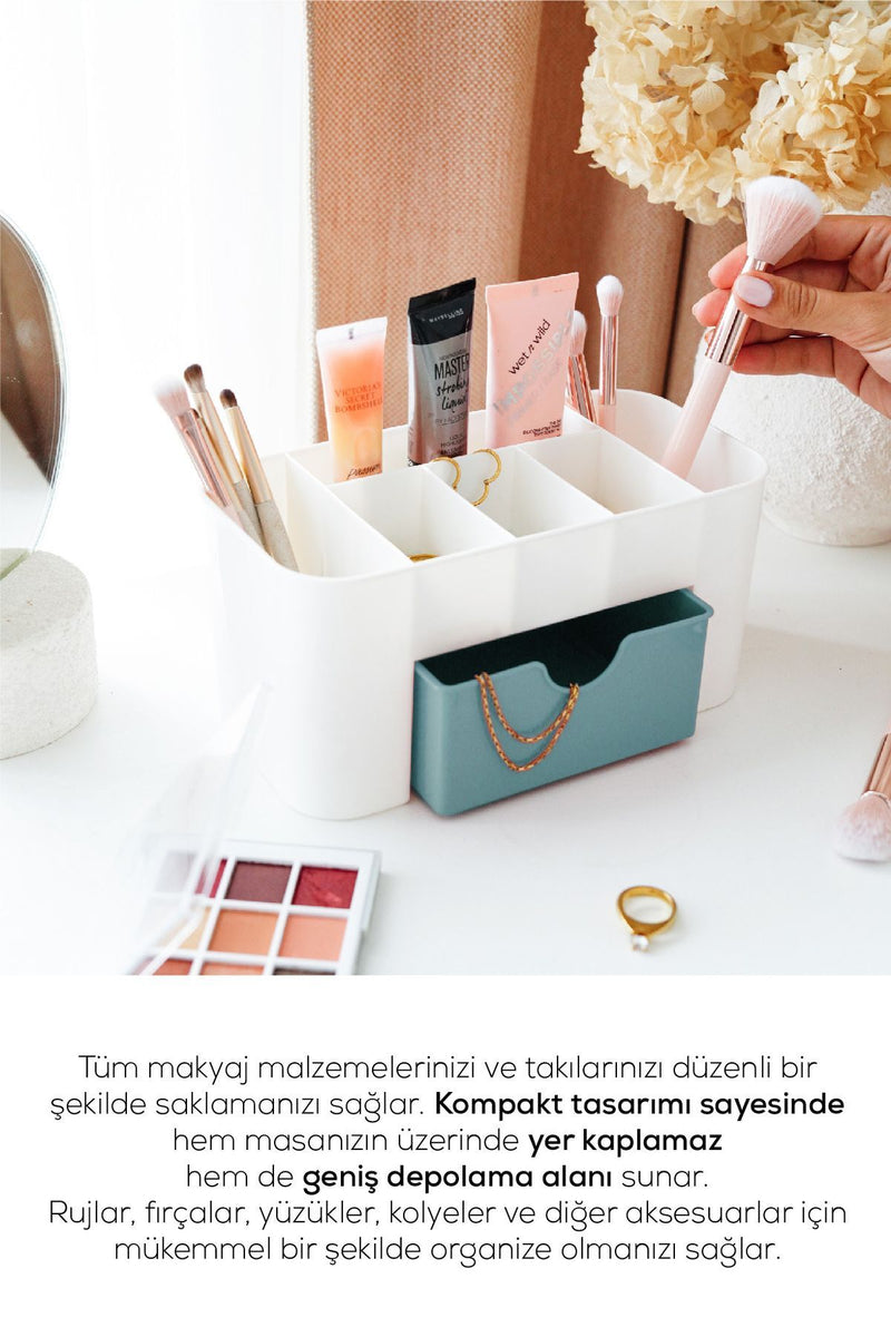 Organisateur de maquillage et bijoux à tiroir – 7 compartiments pour bureau
