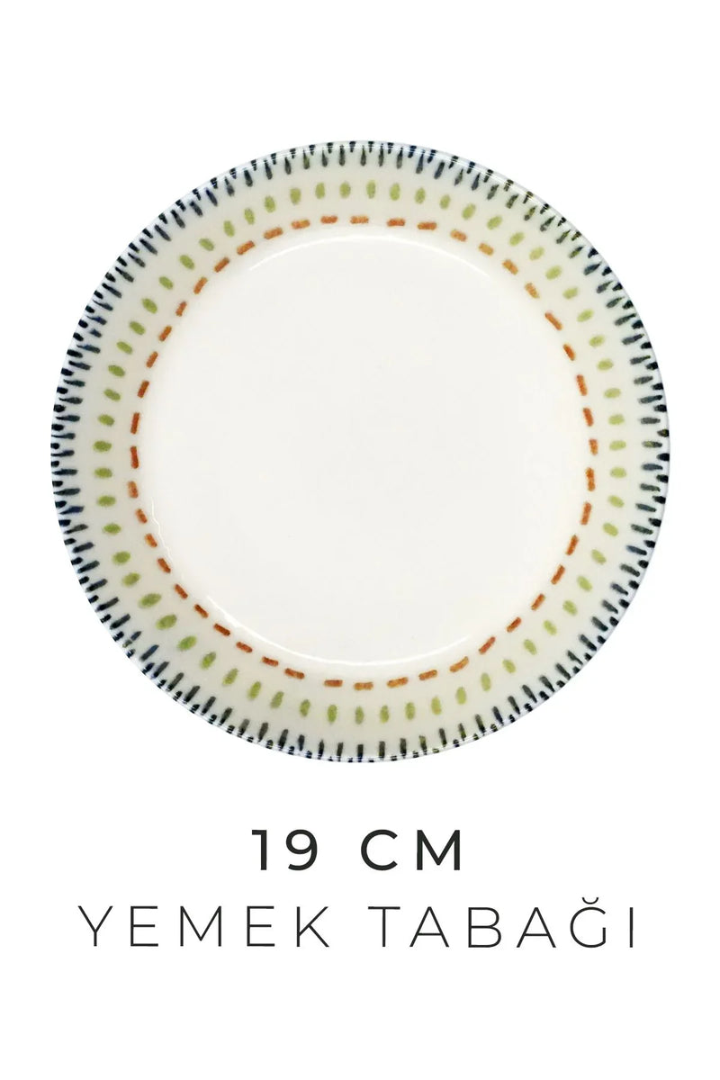 Service de table en porcelaine New Bone « Mandala Zen » 18 pièces pour 6 personnes