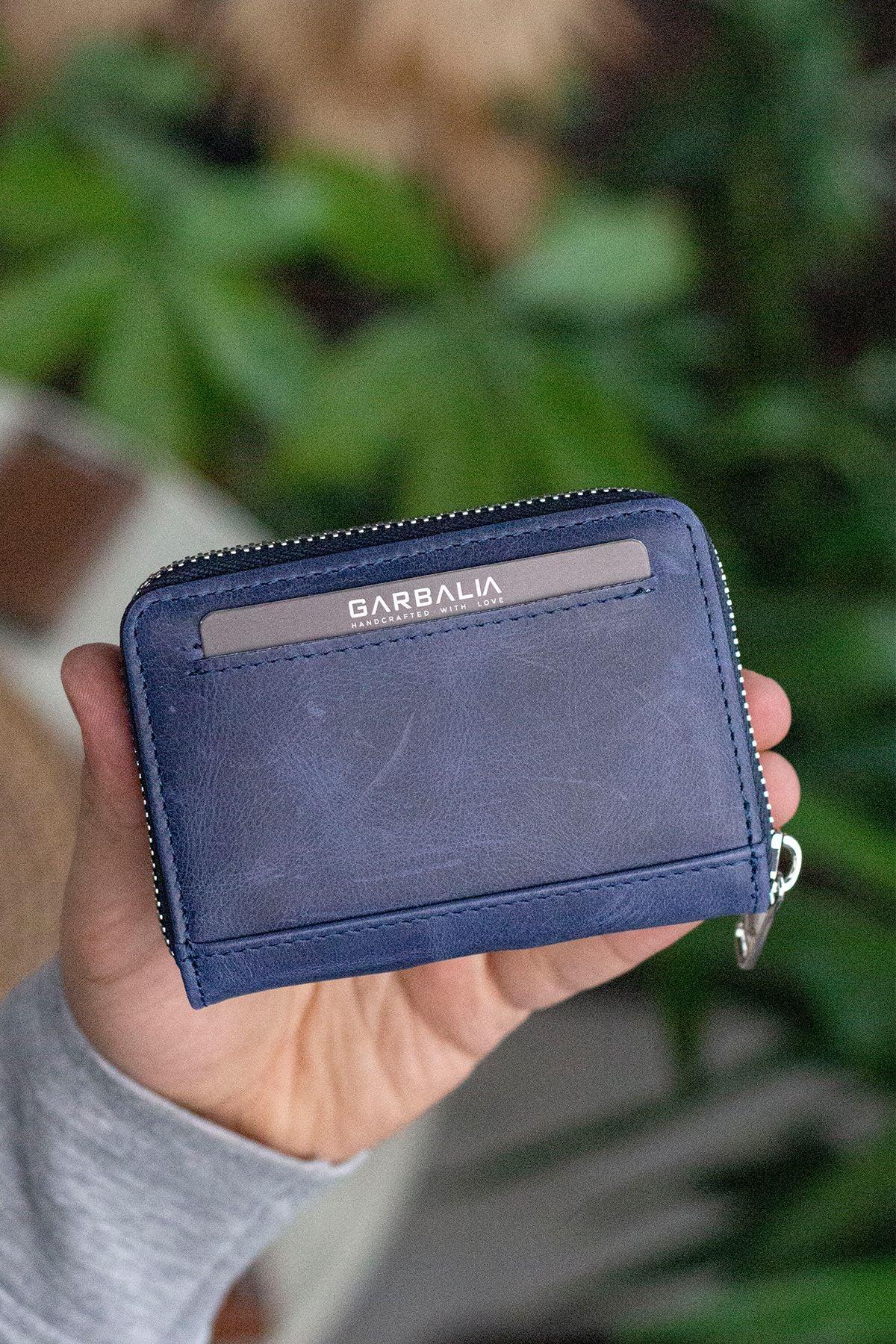 Portefeuille unisexe en cuir véritable Crazy Leather zippé avec porte-monnaie – Taba Sydney - Justyol