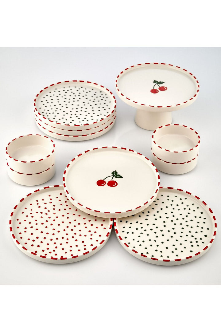 Service Petit-Déjeuner Empilable 11 Pièces avec Présentoir – 6 Personnes