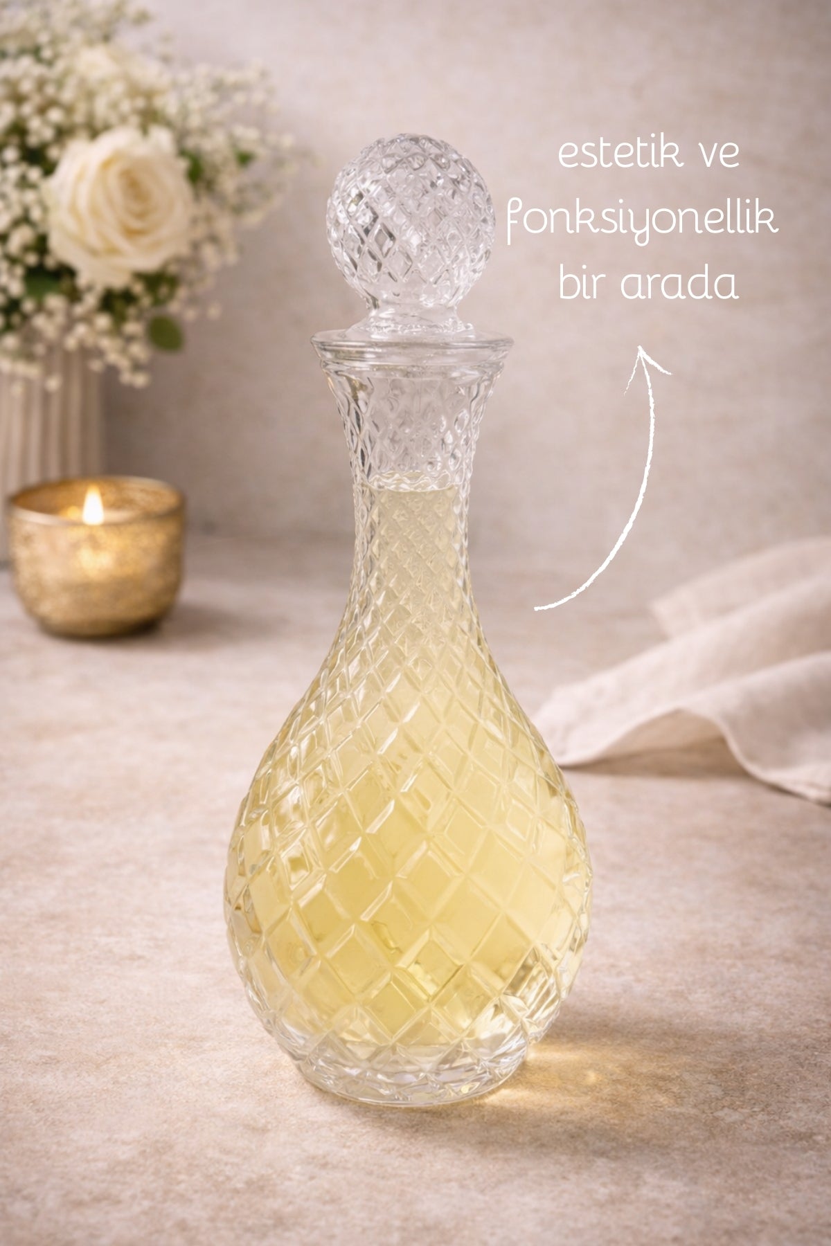Carafe en Verre Artisanale Kafes avec Couvercle – 1 Litre
