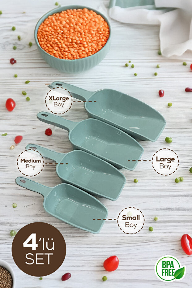 Lot de 4 Pelles Doseuses en Plastique pour Aliments
