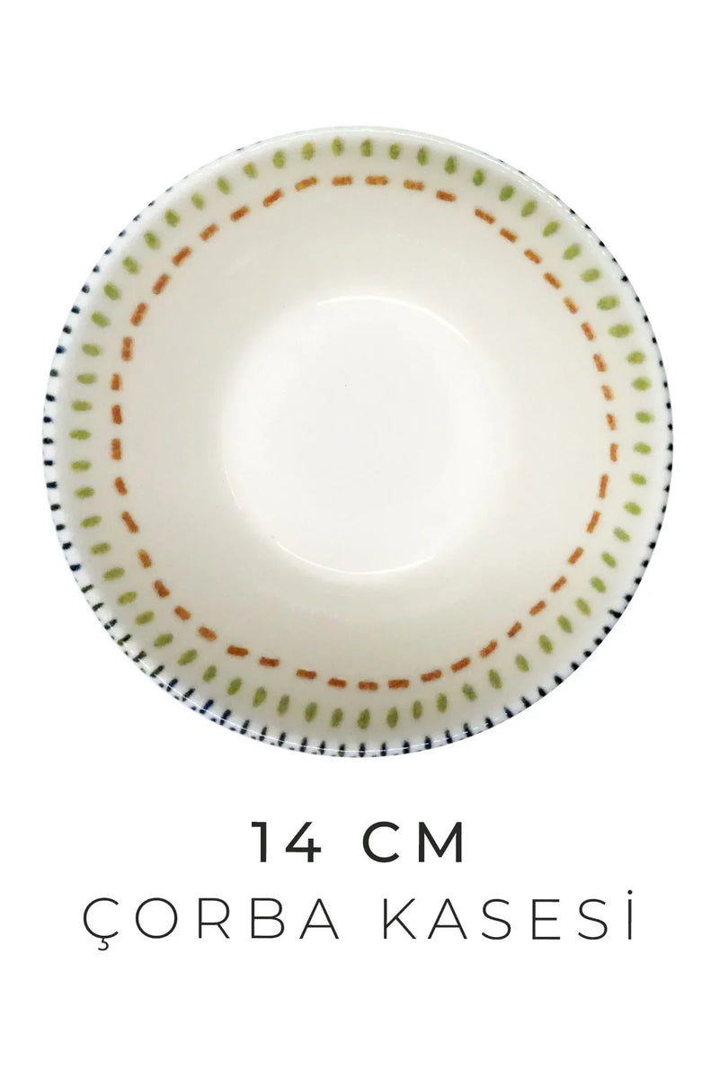 Service de table en porcelaine New Bone « Mandala Zen » 18 pièces pour 6 personnes