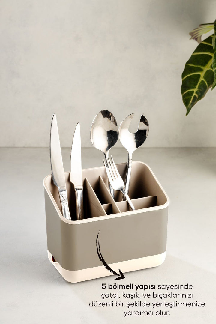 Organisateur de Couverts de Cuisine 5 Compartiments pour Plan de Travail