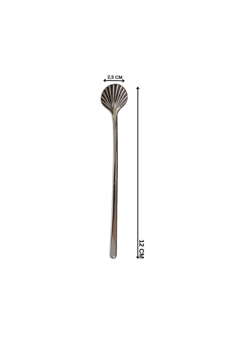 Lot de 6 Cuillères à Café Coquillage en Acier Inoxydable