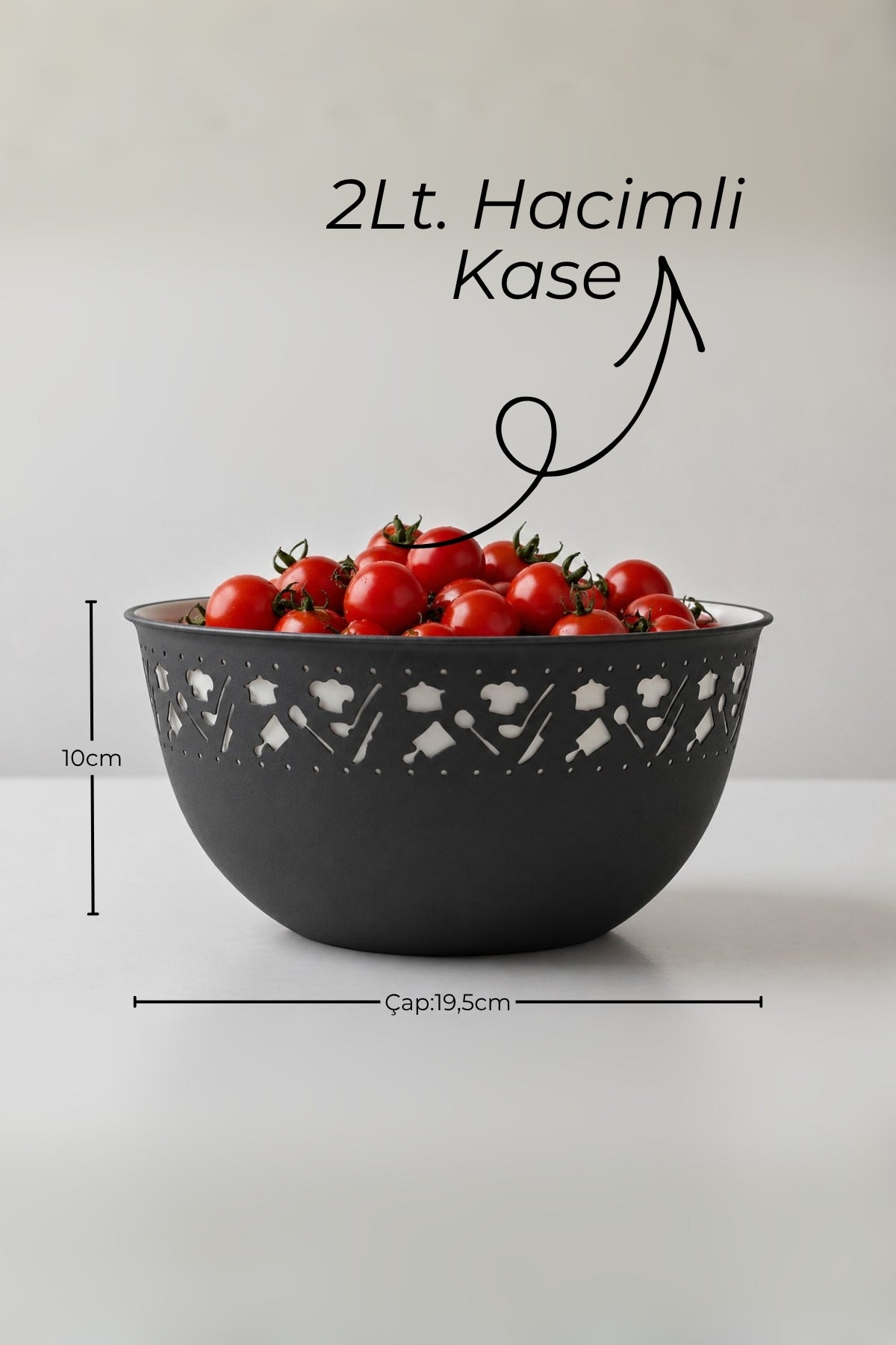 Bols de cuisine en plastique durable coloris Anthracite