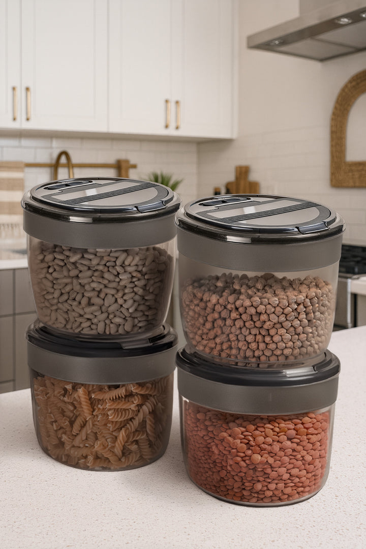 Lot de 4 Grandes Boîtes de Conservation Alimentaire Hermétiques avec Couvercle à Clips