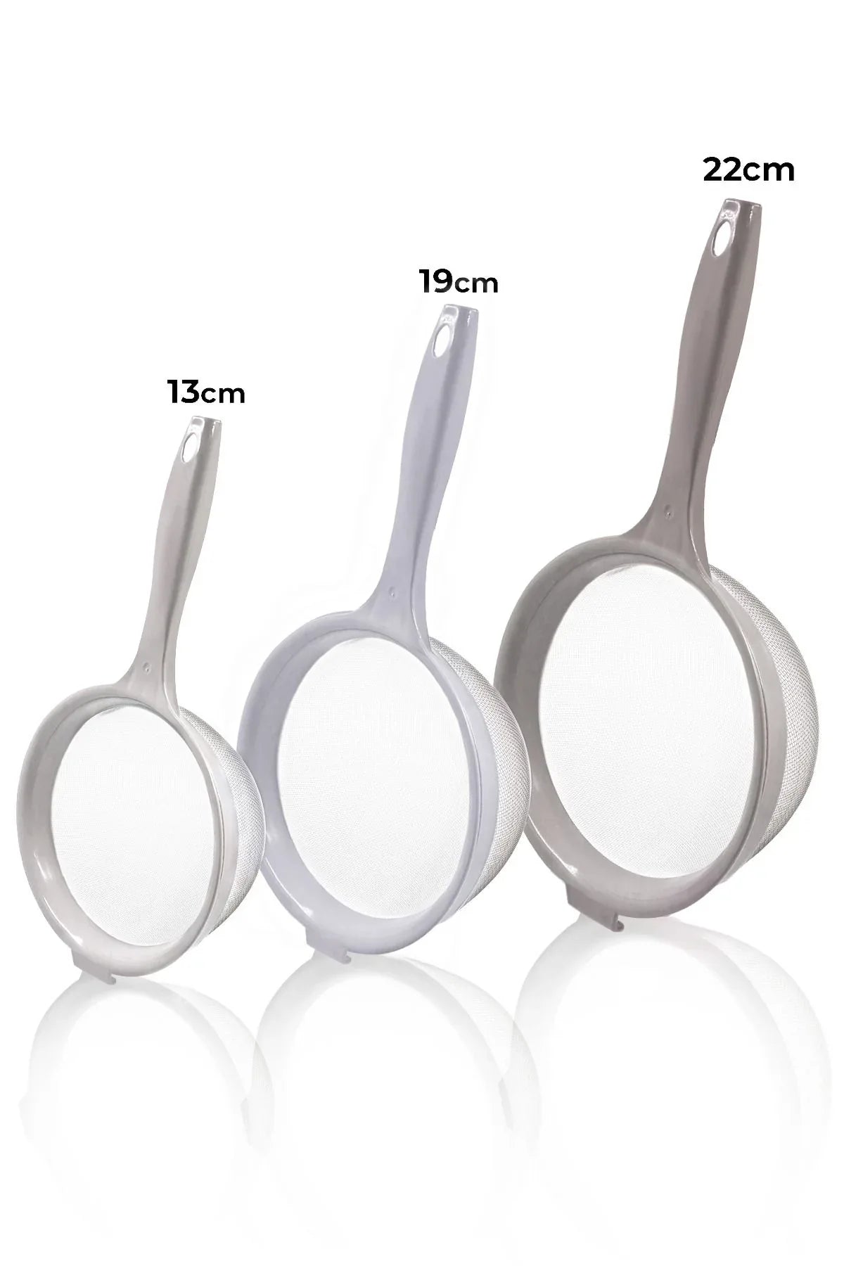 Set de 3 passoires métalliques avec crochets pour casseroles - Justyol