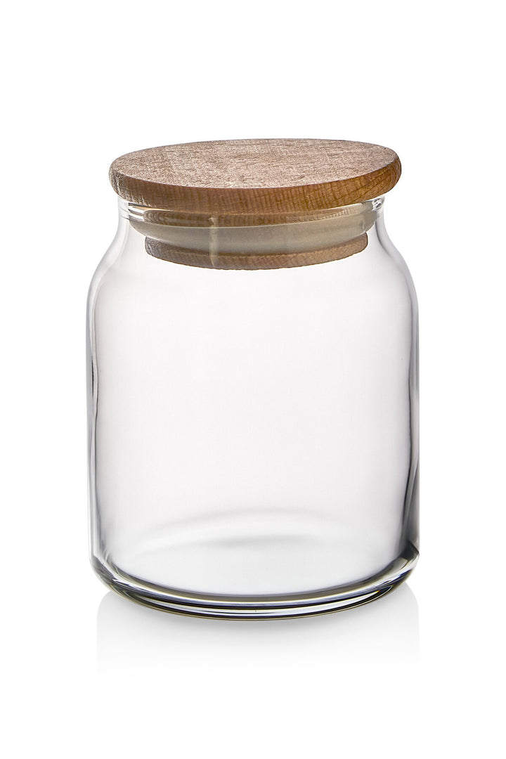 Set de 6 Bocaux à Épices en Verre avec Couvercle Bambou 290 ml