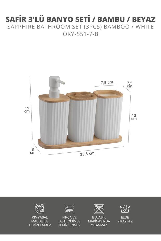 Set Organisateur 3 Bols avec Support en Bambou