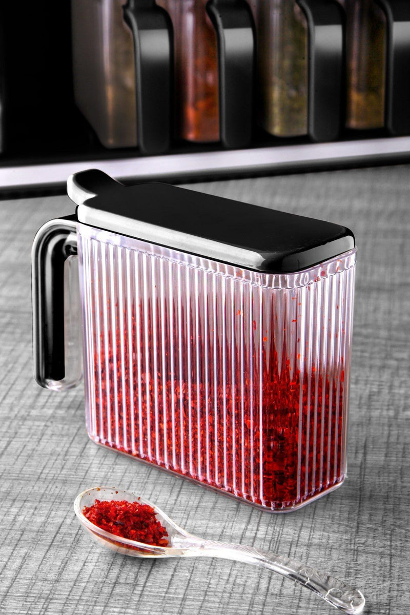 Set de 12 pots à épices avec support, couvercle auto-adhésif, cuillère intégrée et étiquettes – Pots à épices avec poignée