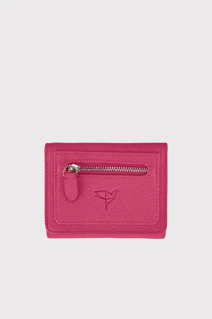 Portefeuille Femme en Cuir Véritable Fuchsia – Moon