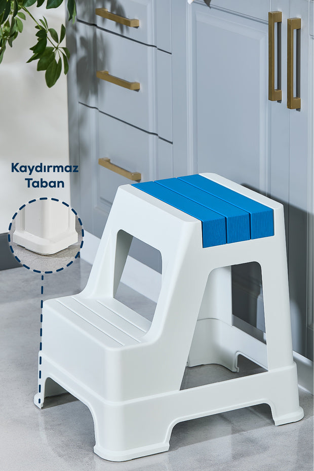 Tabouret Marchepied en Plastique Antidérapant à 2 Marches – Usage Domestique