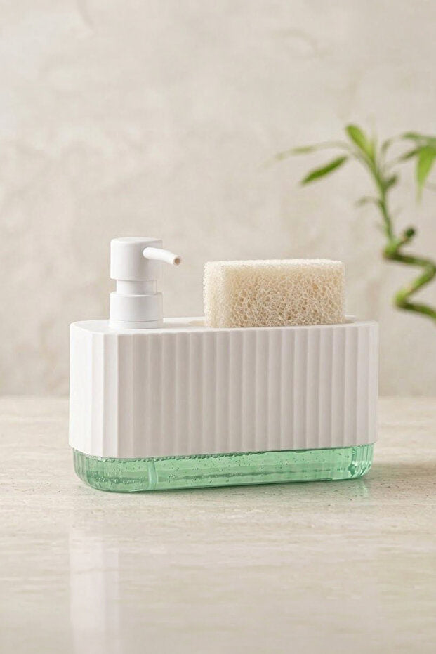 Distributeur de Savon Liquide avec Porte-Éponge